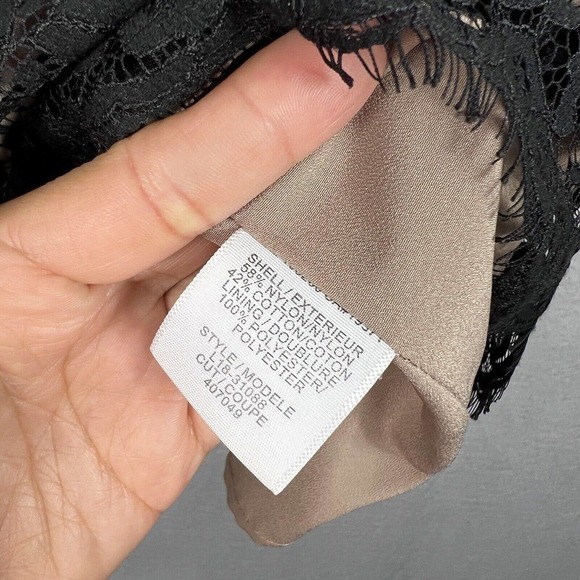 Joie Black Lace Maribeth Mini Dress XS Cap Sleeve Scallop Hem - Picture 8 of 14